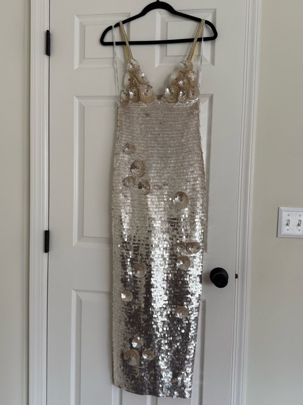 Retrofete Ines Embroidered Sequin Dress Yuzu Gold NEW with tags - Picture 3 of 10